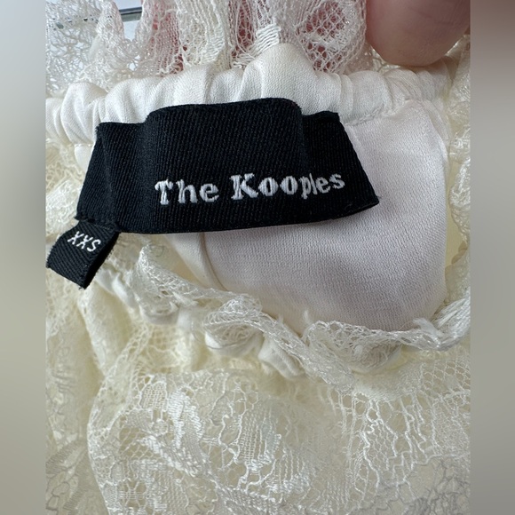 The Kooples Women's Off-Shoulder Ivory Bohemian Lace Mini Dress Size XXS - Picture 4 of 5
